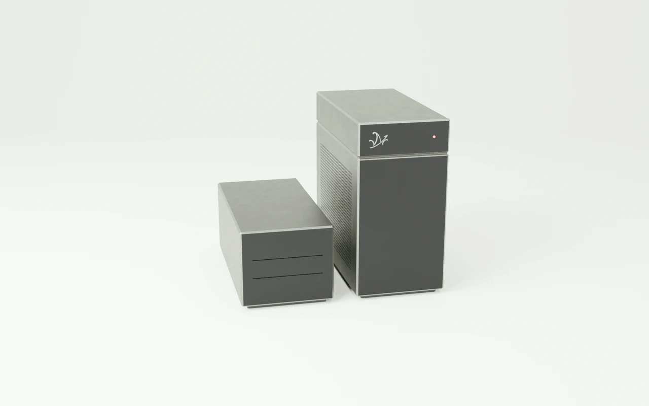 The Sovereign Lab workstation beside its storage unit